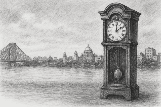 Poem written by Shonkho, on Tarini - The Grandfather's clock